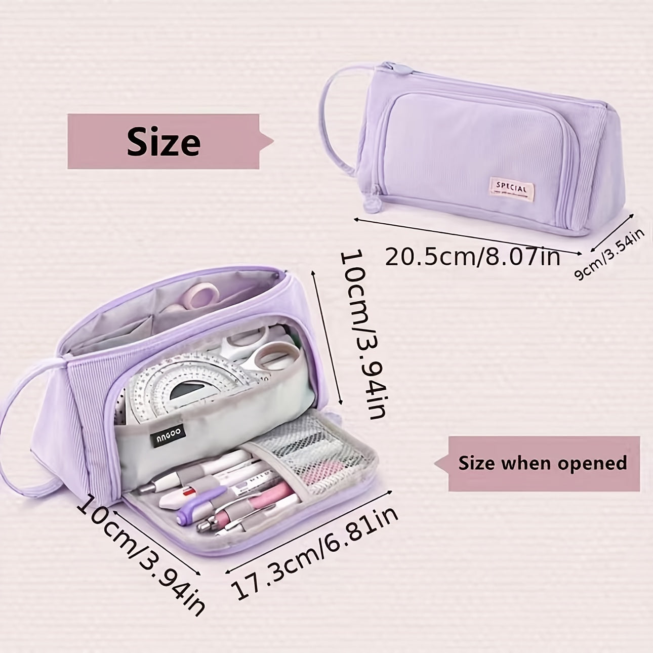 Canvas Pencil Bag for Middle School Students