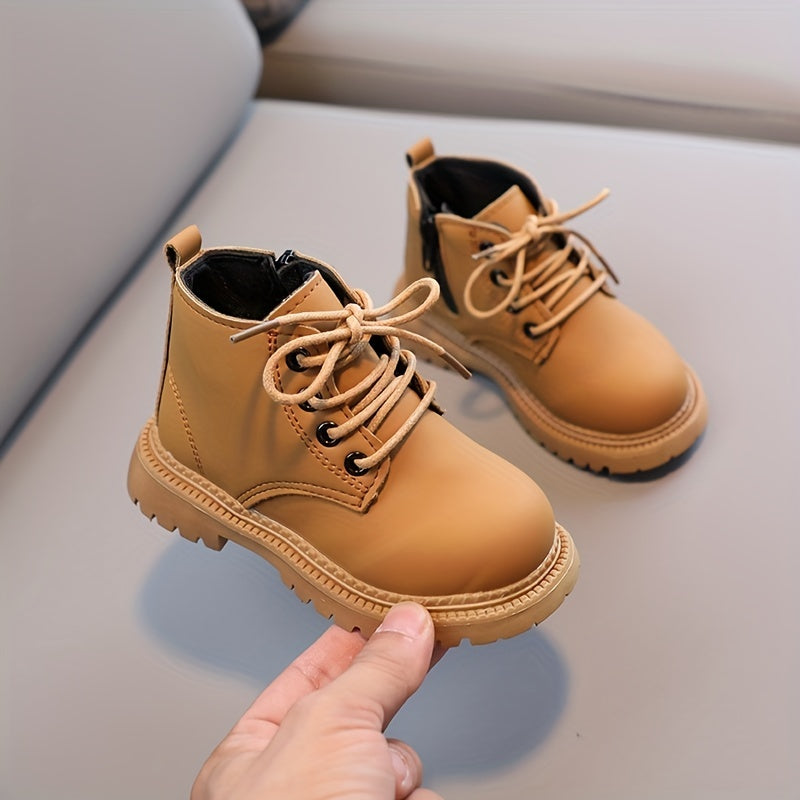 Boys Vintage Zipper Boots Non Slip Indoor Outdoor Spring Autumn