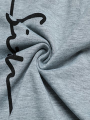 Cross Letter Print Crew Neck Pullover & Joggers Set