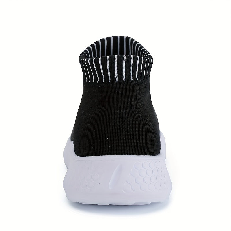 Boy's Woven Knit Breathable Sock Shoes Comfy Non Slip Soft Sole Sneakers