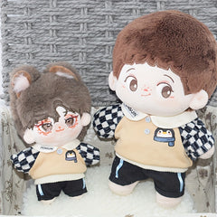 Cartoon Doll Clothes Set Top & Shorts Printed Sportswear 2 Colors for Dolls