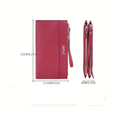 Multifunctional Girls Long Wallet Double Zipper Clutch Bag