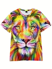 Colorful Lion Graphic T shirt for Boys
