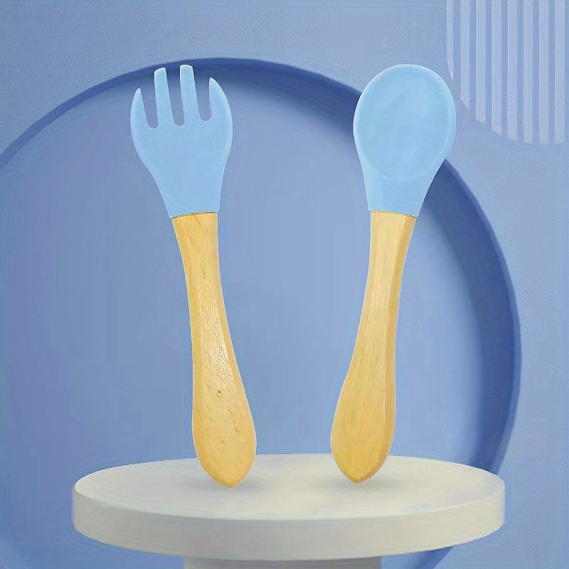 Safe Silicone Baby Fork Spoon Set