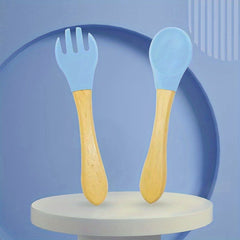Safe Silicone Baby Fork Spoon Set