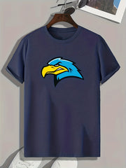 Eagle Head Print Men's Graphic T-shirt for Summer