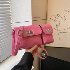 Y2K Style Crossbody Bag Double Pockets Purse Women Niche Buckle Shoulder Bag