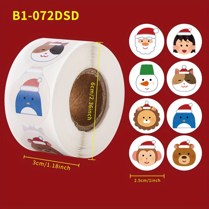 500pcs Cartoon Christmas Gift Stickers Self-adhesive for Various Surfaces