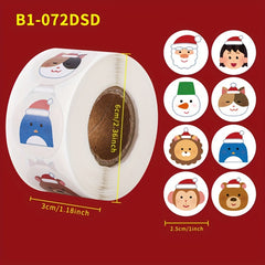 500pcs Cartoon Christmas Gift Stickers Self-adhesive for Various Surfaces