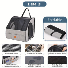 Breathable Pet Backpack for Dogs Cats Portable Dog Car Seat Cat Carrier Bag