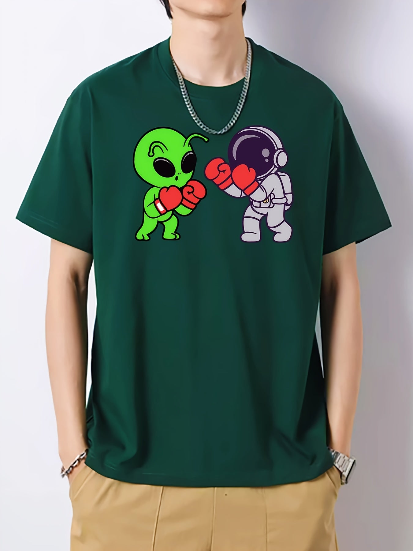 Creative Graphic Pattern Men's Cotton Active T-shirt