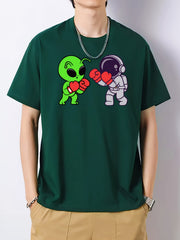 Creative Graphic Pattern Men's Cotton Active T-shirt