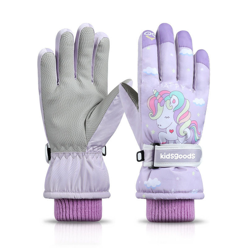 Girls Ski Gloves - Warm, Non Slip, Touch Screen - Outdoor Sports