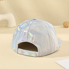 Silvery Laser Baseball Cap Metallic Dad Hat Hip Hop Snapback Sunscreen Y2K