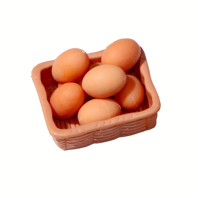 1:12 Scale Dollhouse Resin Egg Set, DIY Kitchen Accessories