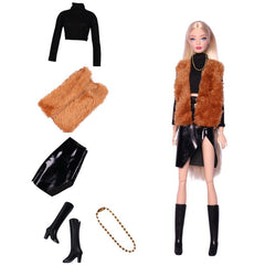 Doll Clothes Set with Party Skirt and Casual Wear Dress