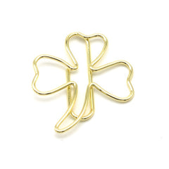 20pcs Clover shaped Pins Metal Office Supplies Golden Paper Clips Rose Style