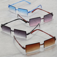 4 Pairs Square Frame Conjoined Sunglasses For Men And Women