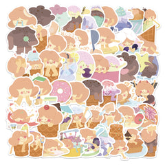 50pcs Cartoon Ice Cream Graffiti Waterproof Stickers