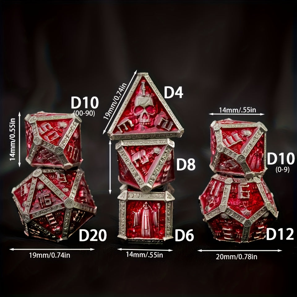 7pcs Wizard Metal Solid Dice Set for Board Game