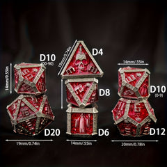 7pcs Wizard Metal Solid Dice Set for Board Game