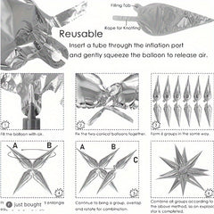 24pcs Water Drop Star Aluminum Balloon Halloween Christmas Party Decoration