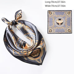 Vintage Satin Bandana Silk Square Scarf Casual Necke...
