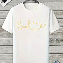 Smile Print Men's Graphic T shirt Casual Comfy Tees For Summer Mens Clothing