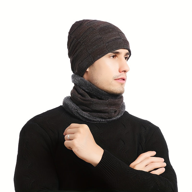 Winter Knitted Hat With Warmer for Fishing Skiing