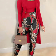 Women's 3-Piece Cardigan, Tank Top & Leggings Set