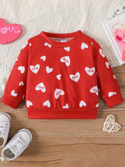 Baby Girl Love Print Pullover Sweater Long Sleeve Christmas Blouse