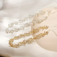 Golden Leaves Vine Bridal Sash Wedding Dress Belt