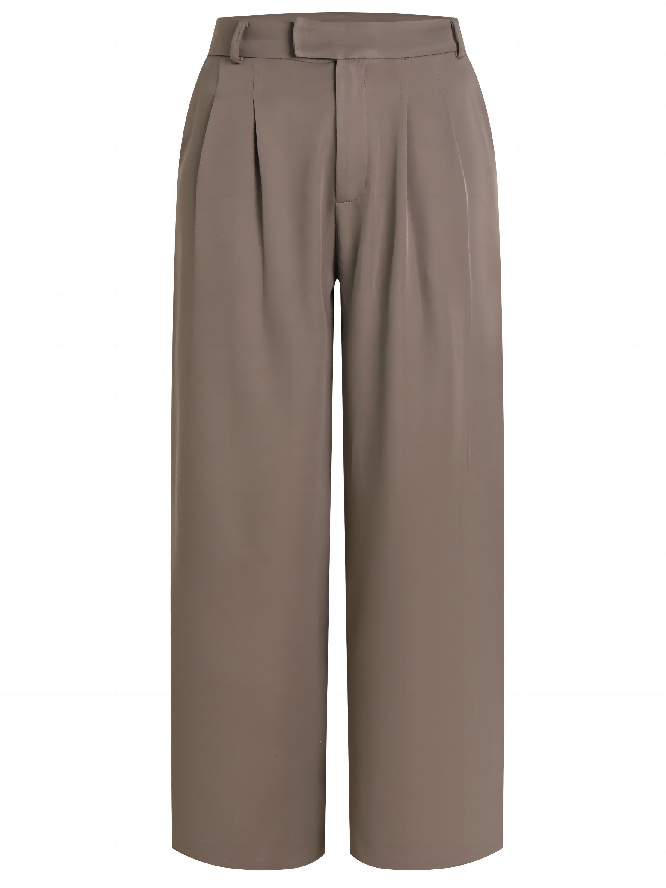 High Waist Pleated Tailored Pants Long Length Work Office Pants