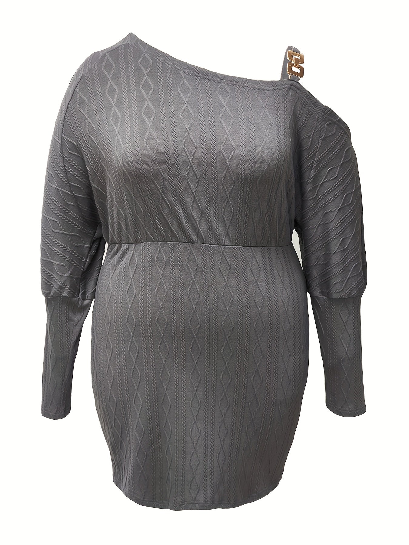 Women's Argyle Chain Linked One Shoulder Bodycon Dress