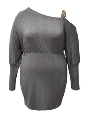 Women's Argyle Chain Linked One Shoulder Bodycon Dress
