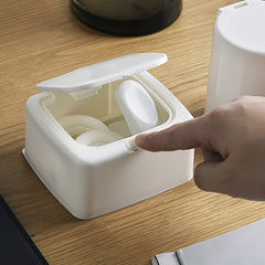 3pcs Desktop Press Storage Box with Lid for Makeup Cotton Swabs