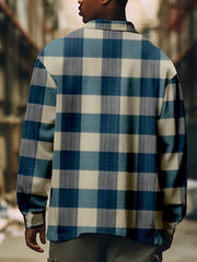 Men's Plaid Long Sleeve Shirt Fall Spring Comfortable
