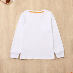 Boy's Solid Bottoming T shirt Kids Children Casual Long Sleeve Basic Tee Tops