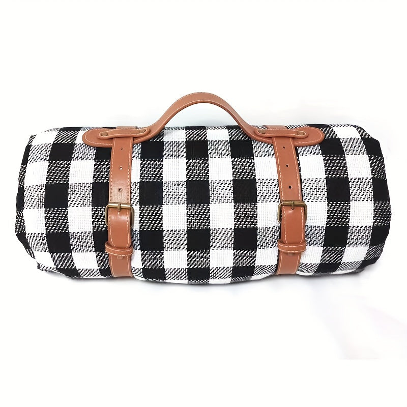 Adjustable PU Leather Picnic Mat Strap