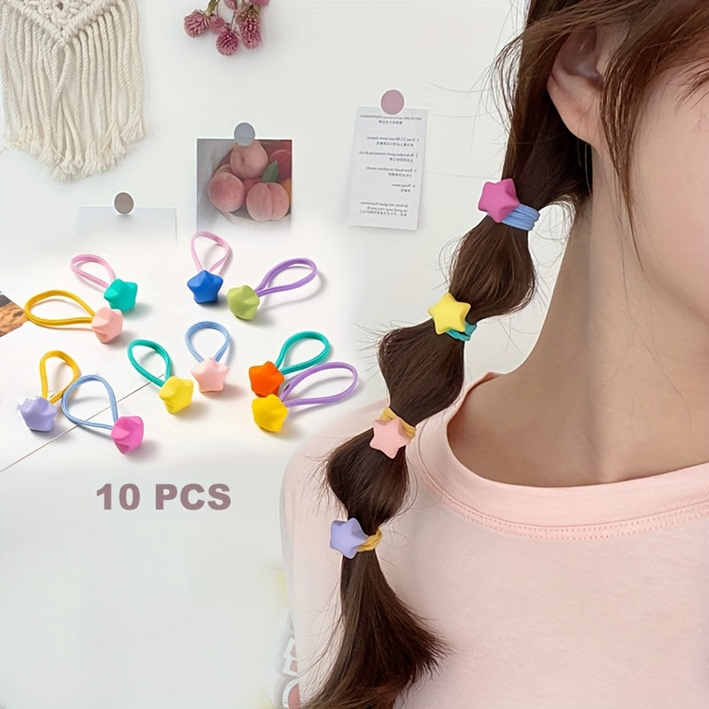10pcs Mixed Hair Ties Elastic Bands