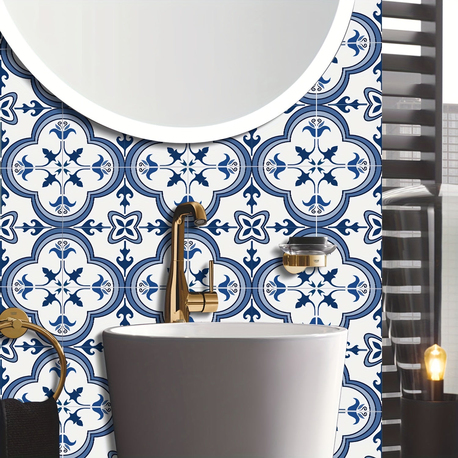 Moroccan Peel And Stick Floor Tile 0.7mm Thickness