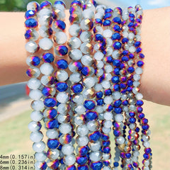 Plated Crystal Beads 4-8mm for DIY Bracelet Jewelry Making