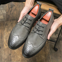 Men's Wingtip Derby Brogue Shoes Lace up Formal Dress Office Business