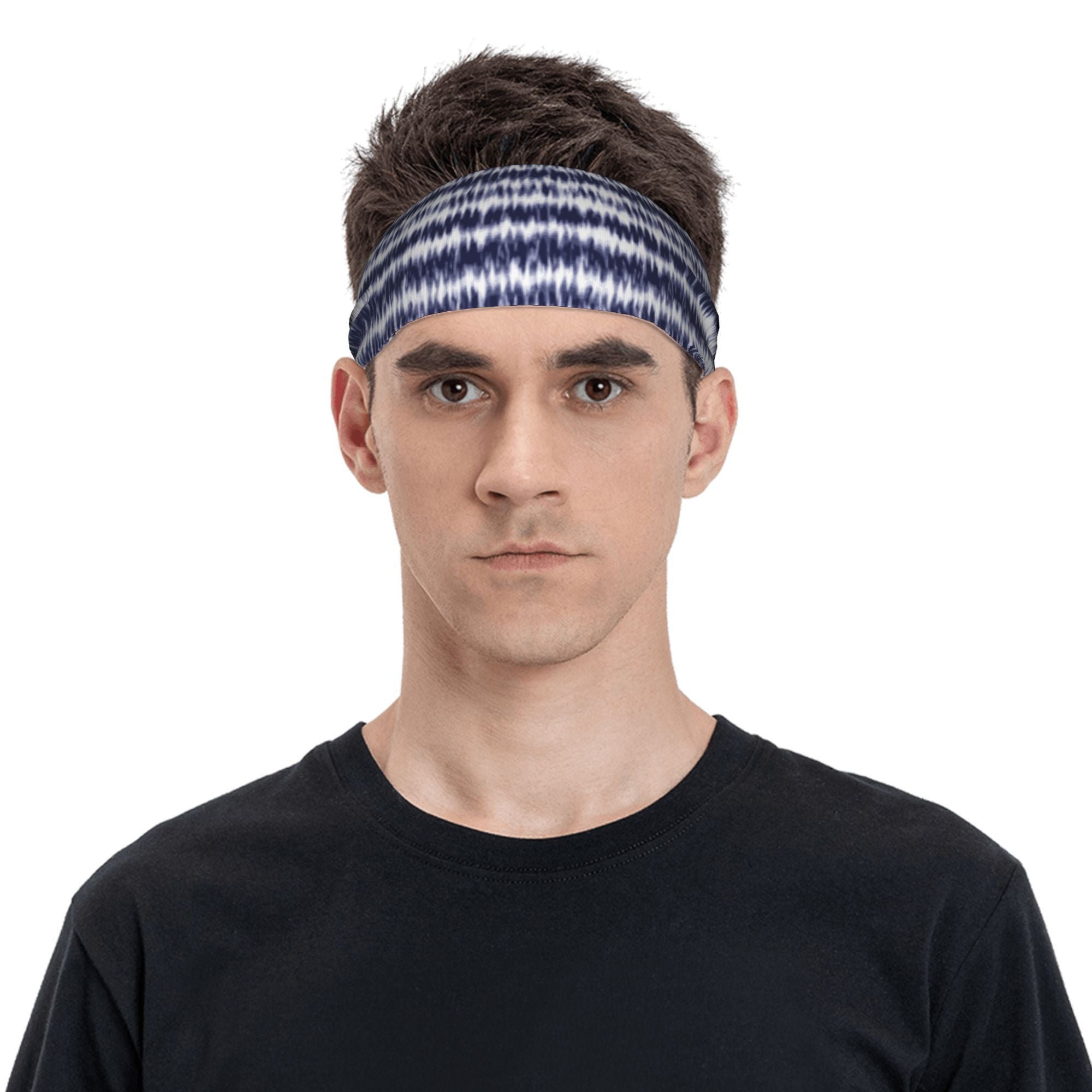 Men's Tie Dye Headband Swirl Design Casual Sports Outfit