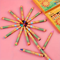 24 Eco-Friendly Student Crayons Set Creative Cartoon Painting Art Supplies