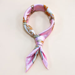 Chain Tassel Print Square Scarf Women Neckerchief Sunscreen Headwrap