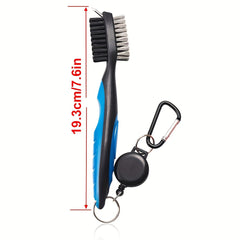 2 Pack Golf Club Brush Groove Cleaner with Retractable Zip Line