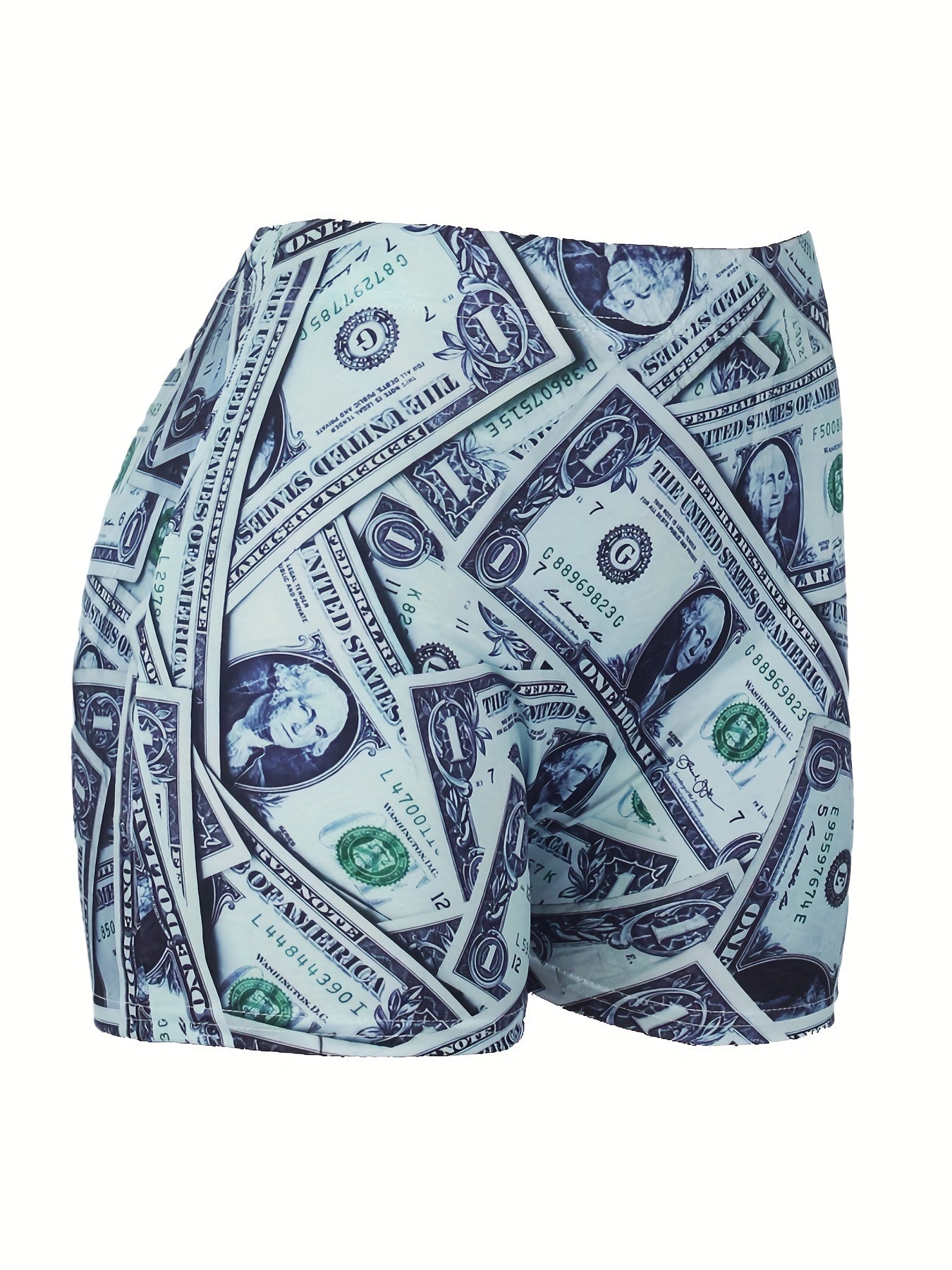 Dollar Print Skinny Shorts Yoga Casual Summer Shorts