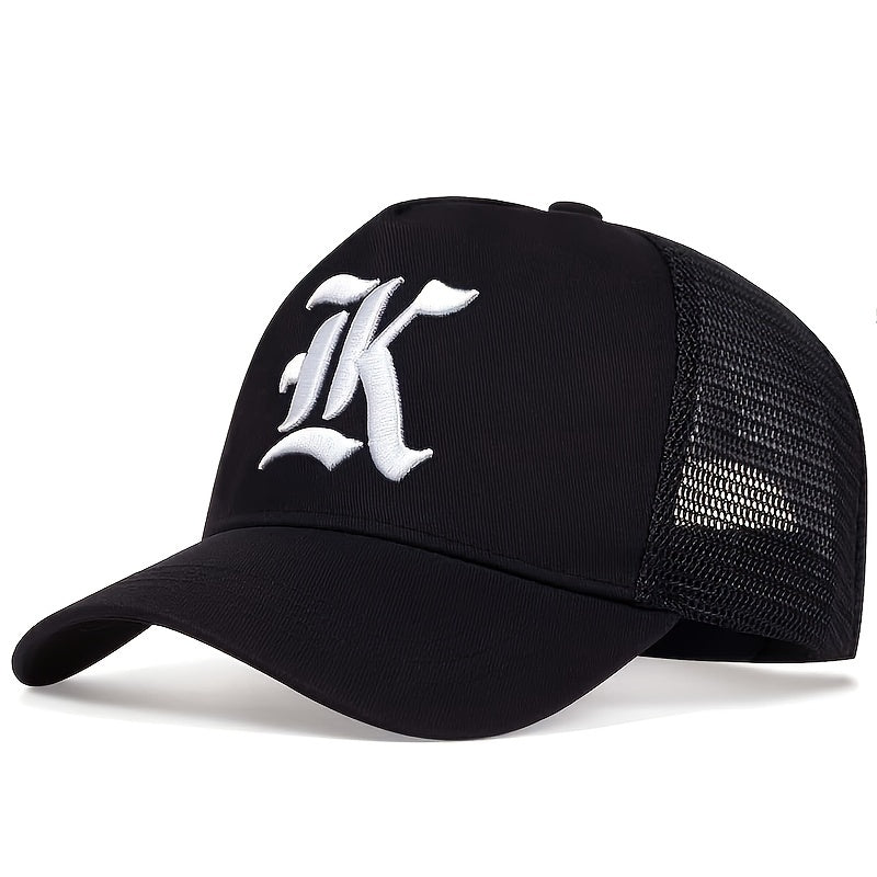 Men's Gothic Hip Hop Alphabet K Baseball Cap