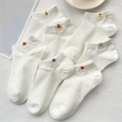 7 Pairs Fruit Pattern Socks Low Cut Ankle Socks Women's Stockings